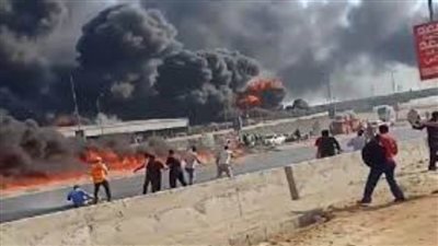 عاجل | انفجار في سيارة محملة بإسطوانات بوتاجاز بعد انقلابها على طريق الإسماعيلية