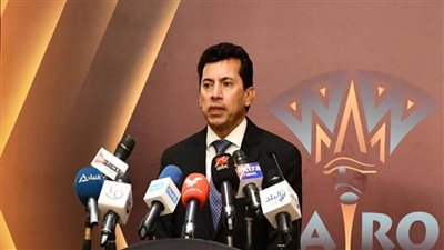 بالصور | وزير الرياضة يشهد المؤتمر الصحفي لكأس العالم للجمباز الفني