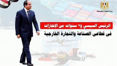 الرئيس السيسي و7 سنوات من الإنجازات في قطاعي الصناعة والتجارة الخارجية | إنفوجراف