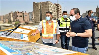 الرئيس يتفقد أعمال تطوير الطريق الدائري حول القاهرة الكبرى 