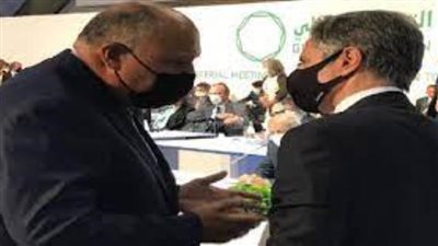 وزير الخارجية يبحث ملف سد النهضة مع نظيره الأمريكي