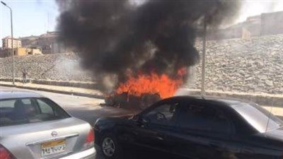 مصرع 3 أشخاص في تفحم سيارة ملاكي بطريق الإسماعيلية - السويس