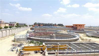 بالصور | الانتهاء من الهيكل الخرساني لمحطة رفع مياه الصرف بالنوبارية