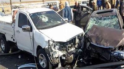 إصابة 14 شخصا فى حادث تصادم سيارة ميكروباص بأخرى ملاكى فى الدقهلية