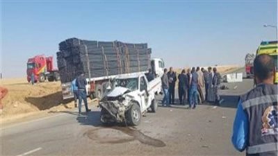 إصابة 21 عاملا فى حادث انقلاب سيارة بطريق الساحل الشمالى