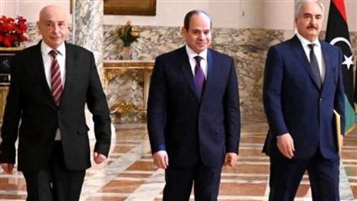 الرئيس السيسى يستقبل عقيلة صالح والمشير خليفة حفتر