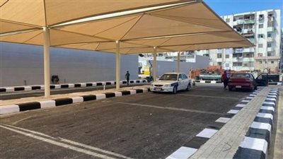 الإنتهاء من إنشاء موقف انتظار سيارات الأجرة أمام الميناء البري الجديد ببورسعيد