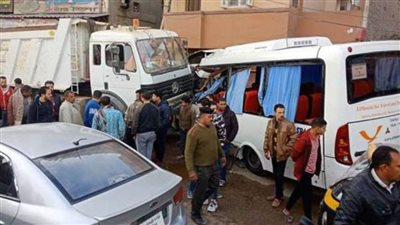 إصابة شخصين بحادث تصادم فى شبين القناطر