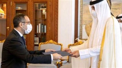 سفير مصر في الدوحة يقدم أوراق اعتماده إلى أمير قطر | صور
