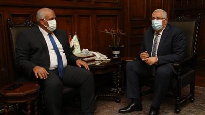 وزير الزراعة يبحث مع محافظ الوادي الجديد سبل دفع مشروعات الحرير والتمور