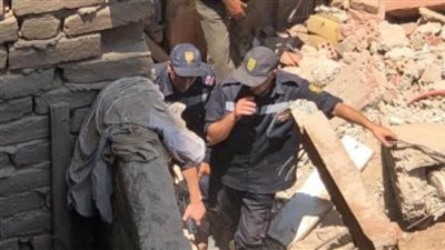 انهيار عقار سكنى خالى من السكان بمنطقة شبرا