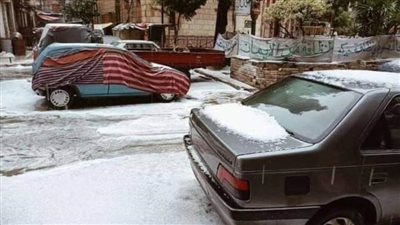 الثلوج تغطى شوارع الإسكندرية وتكتسى باللون الأبيض