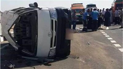 إصابة 8 أشخاص في حادث تصادم بطريق الزعفرانة