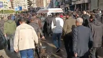 تشييع جنازة شهيد الواجب بحادث مصرع 9 عناصر جنائية بالدقهلية