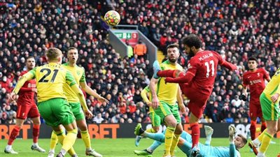 محمد صلاح يسجل في مرمى نورويتش ويصل للهدف 150 مع ليفربول 