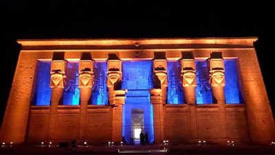 وزير السياحة يتفقد أعمال الترميم بمعبد دندرة