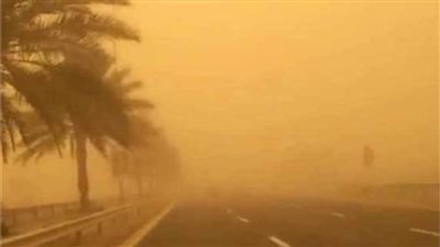 عاصفة شديدة تضرب طريق السويس وسط تدهور الرؤية