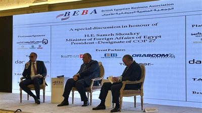 وزير الخارجية يشارك في فعالية الجمعية المصرية البريطانية للأعمال