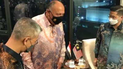 الوزير الأول الماليزي يبحث مع سامح شكرى تطوير التعاون بين مصر وماليزيا