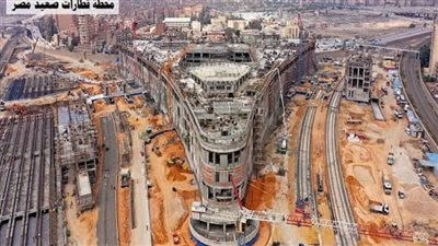 وزير النقل يتفقد أعمال تنفيذ محطة قطارات صعيد مصر (صور)