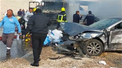 إصابة 3 أشخاص في حادث تصادم على الطريق الزراعي بالقليوبية