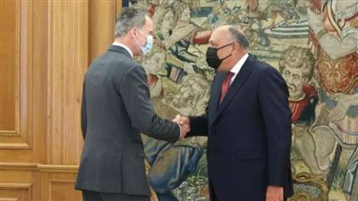 ملك إسبانيا يستقبل شكري في مدريد لتعزيز جهود التحول الأخضر