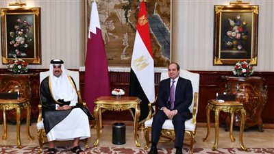 الرئيس السيسي يجري محادثات مع أمير قطر
