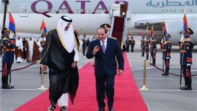 الرئيس السيسي يودع أمير قطر بمطار القاهرة فى ختام زيارته لمصر | بث مباشر 