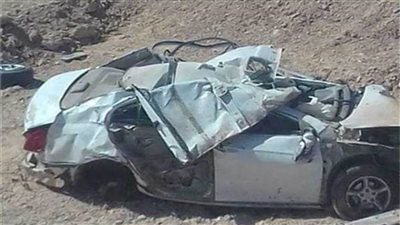 مصرع سيدة وإصابة 6 أشخاص في انقلاب سيارة بالمنيا 