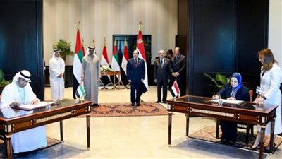 رؤساء مصر والإمارات يحضرون توقيع مذكرة تفاهم بشأن أنظمة مراقبة مزرعة الرياح بقدرة 10 جيجاوات