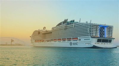 سفينة MSC World Europa السياحية تغادر ميناء السخنة إلى الإمارات 