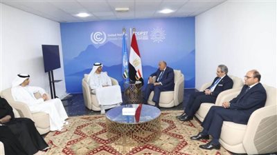 سامح شكري يستقبل وزير الصناعة والتكنولوجيا المتقدمة الإماراتي