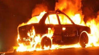 مصرع 3 أشخاص في اشتعال سيارة ملاكي عقب انقلابها في كفر الشيخ