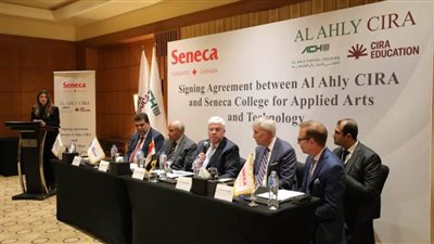 وزير التعليم العالي يشهد حفل توقيع مذكرة تفاهم بين شركة الأهلي سيرا وجامعة سينيكا الكندية لإنشاء فرعين لجامعة سينيكا بمصر