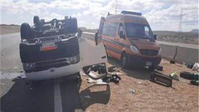 إصابة 11 شخصا في حادث انقلاب سيارة ميكروباص بأسوان