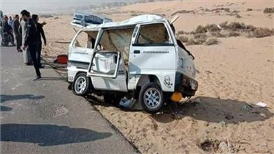 إصابة 8 أشخاص فى حادث انقلاب ميكروباص بمحور حسب الله الكفراوى 