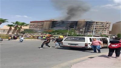 انتداب المعمل الجنائي في حريق مبنى جهاز 15 مايو 