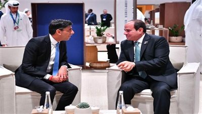 الرئيس السيسي يبحث مع رئيس الوزراء البريطاني تنسيق الجهود لإيصال المساعدات إلى غزة