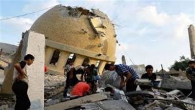 جنوب غزة.. طائرات الاحتلال تدمر مسجد الزعفران