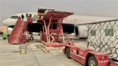 مطار العريش يستقبل طائرة سعودية على متنها 24 طنا من المساعدات لغزة