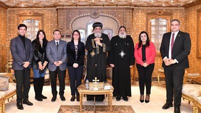 البابا تواضروس يستعرض تاريخ الكنيسة القبطية الأرثوذكسية لأساتذة جامعة كارولي المجرية