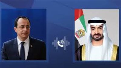 الرئيس الإماراتي ونظيره القبرصي يبحثان جهود إنشاء الممر البحري في غزة