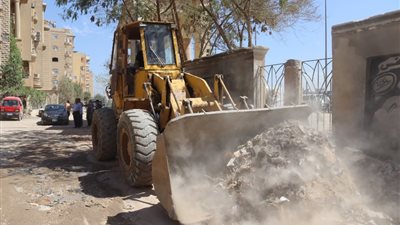 رئيس الهيئة العامة للنظافة والتجميل بالجيزة ينفذ حملة بحدائق الأهرام لرفع المخلفات