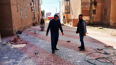 تركيب بلاط الإنترلوك بشوارع المنشاة في سوهاج بأعلى معايير الجودة