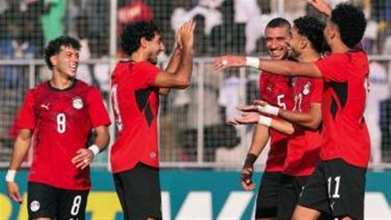 فرحة المنتخب المصري بالفوز 